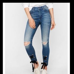Express skinny tie leg jeans
